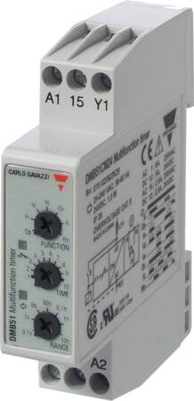 Carlo Gavazzi DMB tijdrelais multi functioneel SPDT, 24VDC/24-240VAC, DIN, 17,5mm